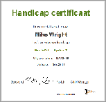 Golf Handicap Certificaat